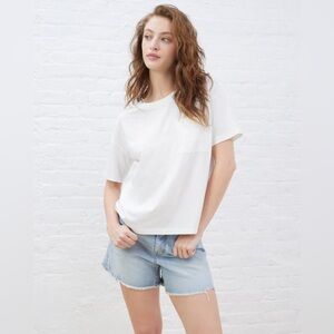 UpWest Anytime Oversized Crewneck Pocket Tee in Tofu V1 N222 R167